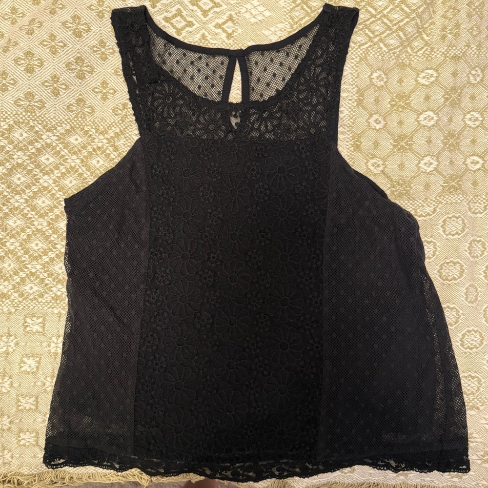 abercrombie kids black lace tank
